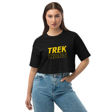 Load image into Gallery viewer, Trek Wars (Star Trek/Star Wars Mashup) loose drop shoulder crop top